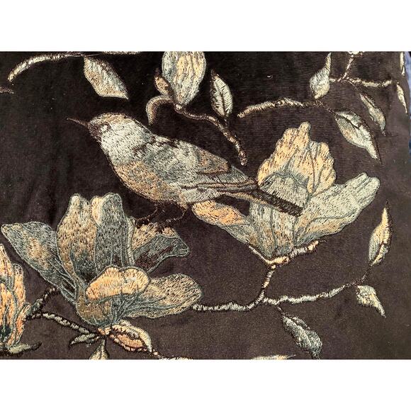 Eight Mood Sweden Calibri Embroidered Floral Throw Pillow 18"x18" in Black NWT - Picture 4 of 6